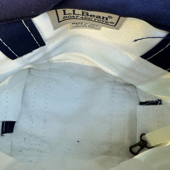 L.L. Bean Small Boat And Tote Mini Zip Blue Canvas Purse - Picture 6 of 6